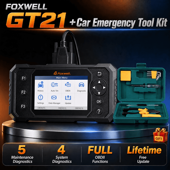 [Second Hand] FOXWELL  Newest Car Full OBD2 OBD2 Scanner+Car Emergency Tool Kit Car Diagnostic Tool,