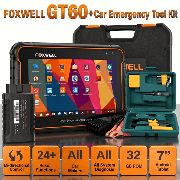 [Second Hand] FOXWELL OBD2 Scanner +Car Emergency Tool Kit (Car Emergency Tool Kit No Wireless Functionality)