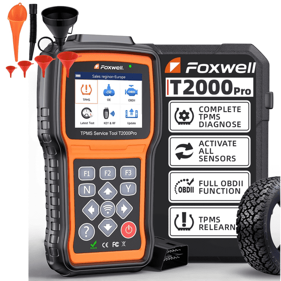 [Second Hand] FOXWELL T2000 Pro Car TPMS Relearn Tool & 6Pcs Car Funnels Kits