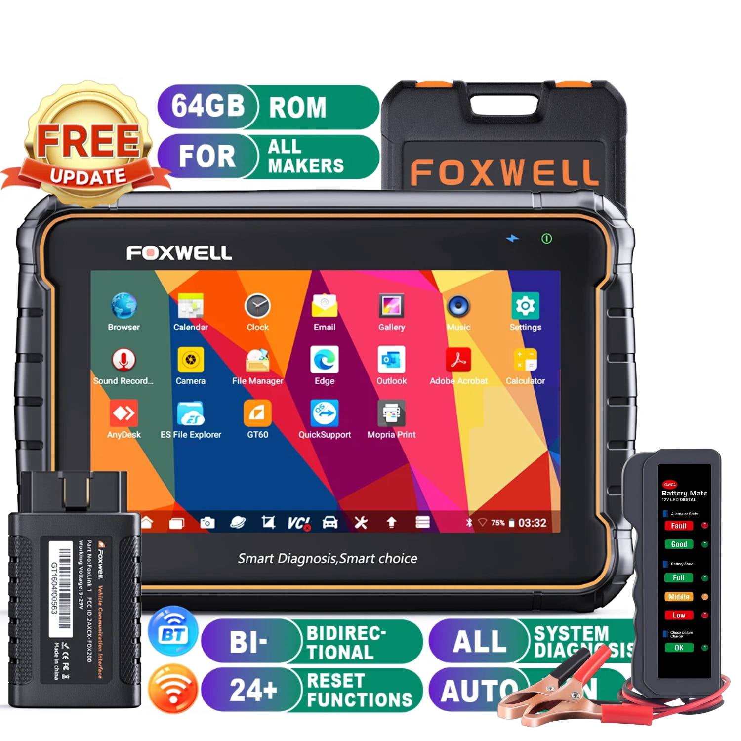 [Second Hand] Foxwell All System Bidirectional Car Diagnostic Code Reader Scanner + BM310