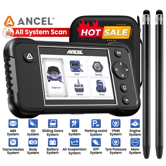 [Second Hand] OBD2 All System OBD2 Scanner Code Readers Scan Tools&2PCS Universal S/t/y/l/u/s Kits