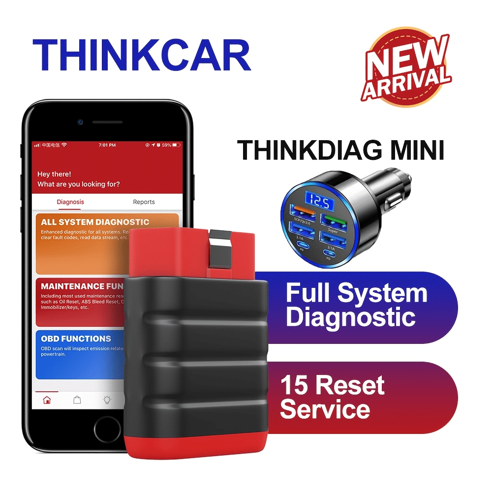 [Second Hand] Thinksafe OBD2 Full System Bidirectional Diagnostic Scan Tool+6-in-1 Car C/h/a/r/g/e/r