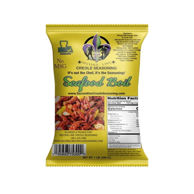 Second Line Creole Seasoning Seafood Boil 1Lb