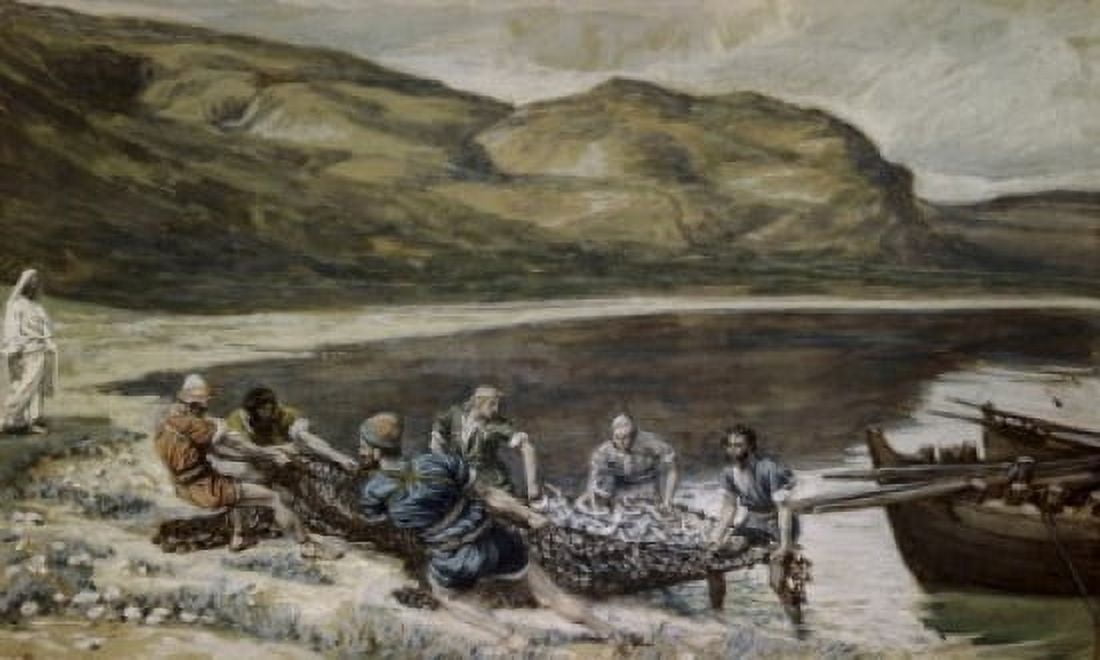 Second Miraculous Draught of Fishes James Tissot (1836-1902French) Canvas Art - James Tissot (18 x 24)