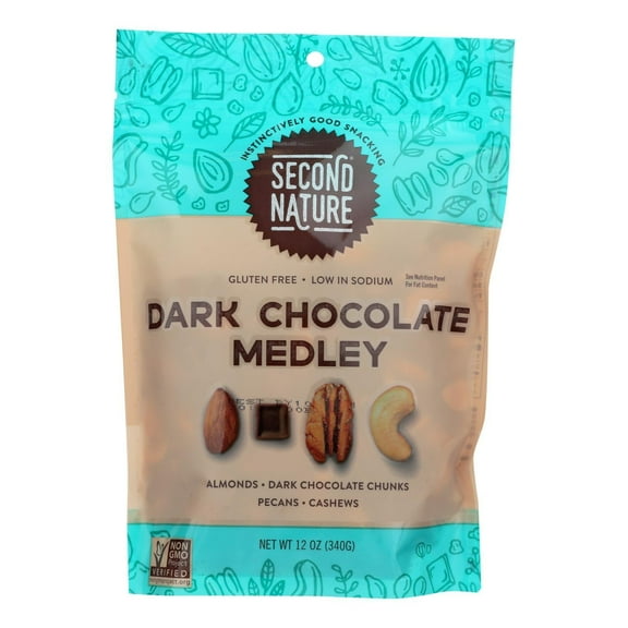 Second Nature - Nut Medley Dark Chocolate - Case of 6-12 OZ