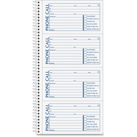 Second Nature Phone Call Book, Two-Part Carbonless, 2.75 X 5, 4/page, 400 Forms | Bundle of 5 Each