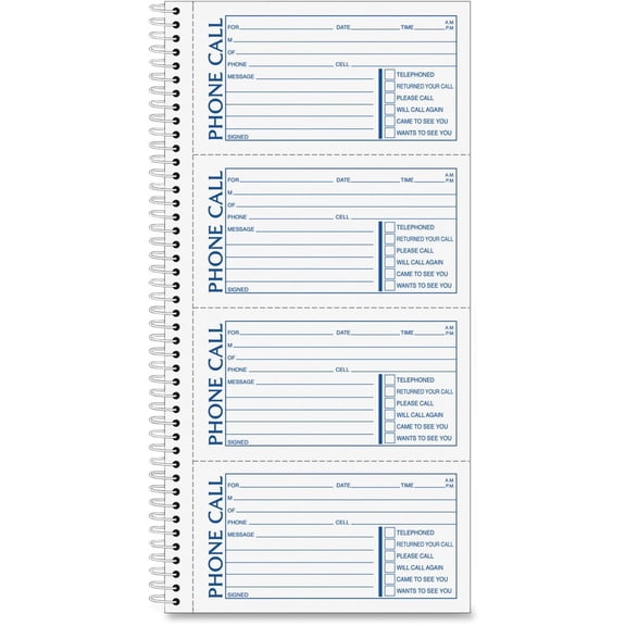 Second Nature Phone Call Book, Two-Part Carbonless, 2.75 X 5, 4/page, 400 Forms | Bundle of 5 Each