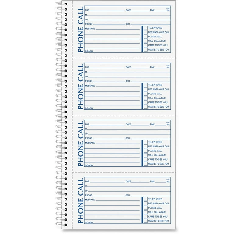 Second Nature Phone Call Book, Two-Part Carbonless, 5 x 2.75, 4 Forms/Sheet, 400 Forms Total Second Nature Phone Call Book, Two-Part Carbonless, 5 x 2.75, 4 Forms/Sheet, 400 Forms Total