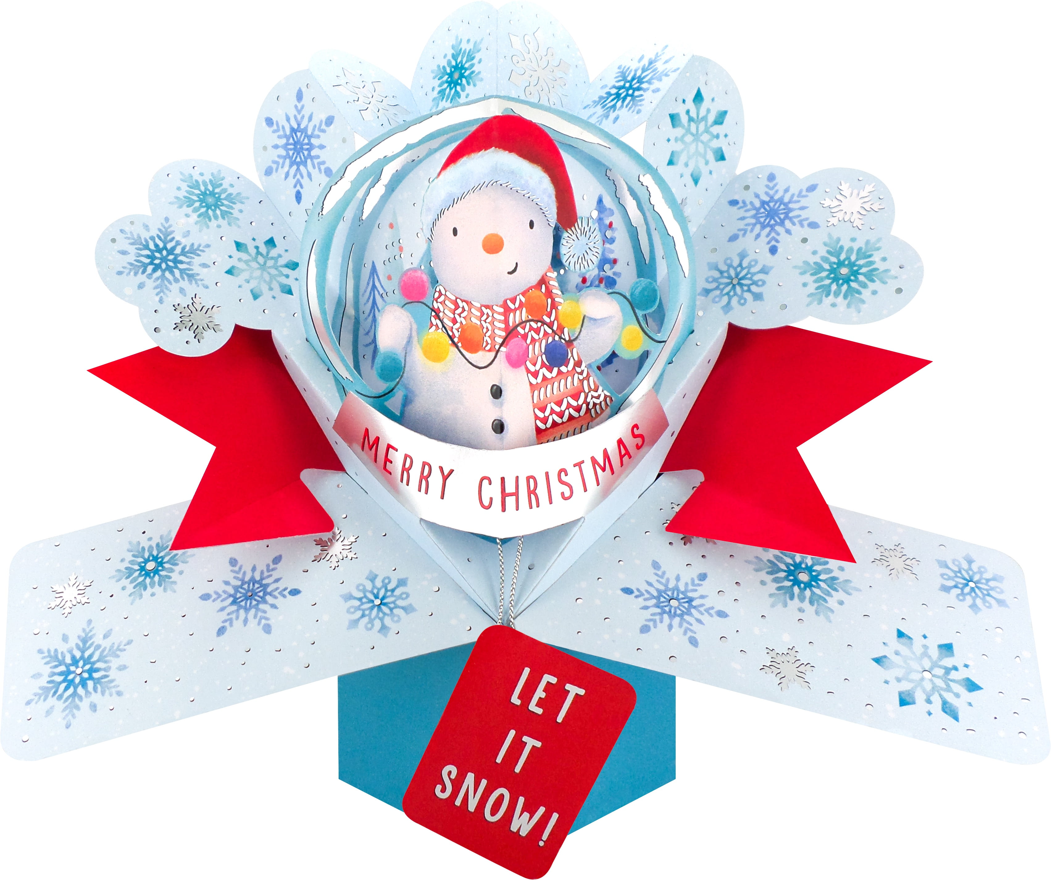 Second Nature Pop Up Christmas Card Snowman Snowglobe