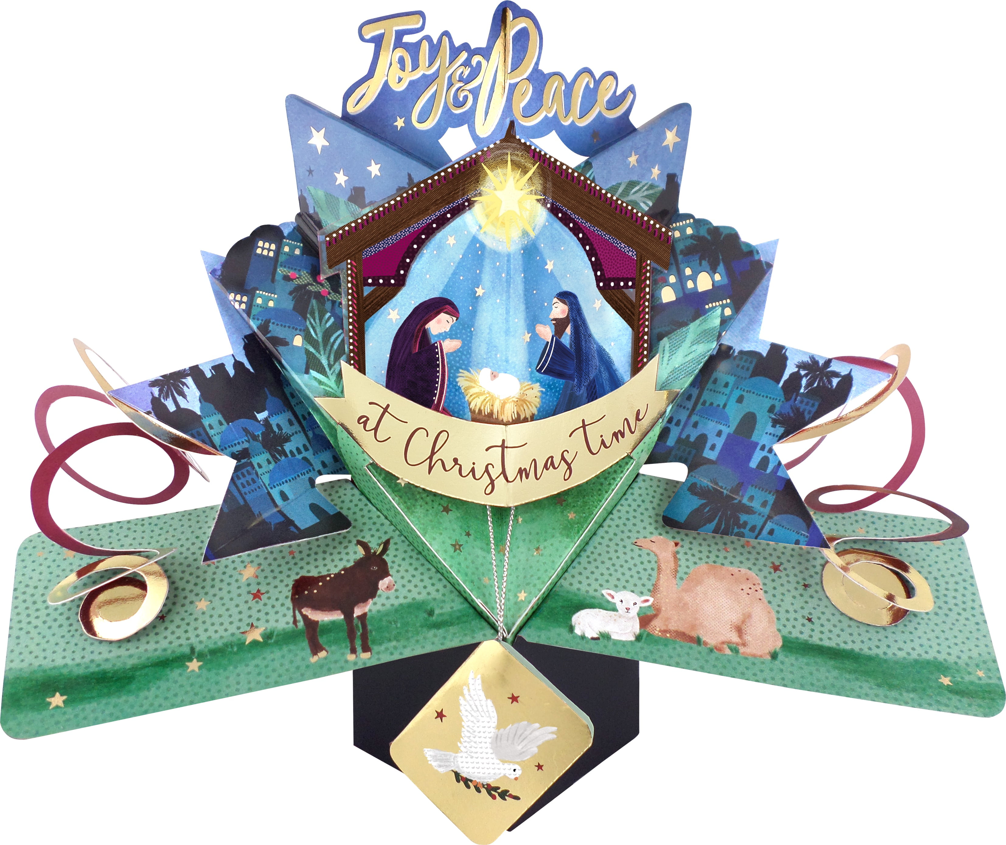 Second Nature Christmas Card Pop Up Traditional Nativity