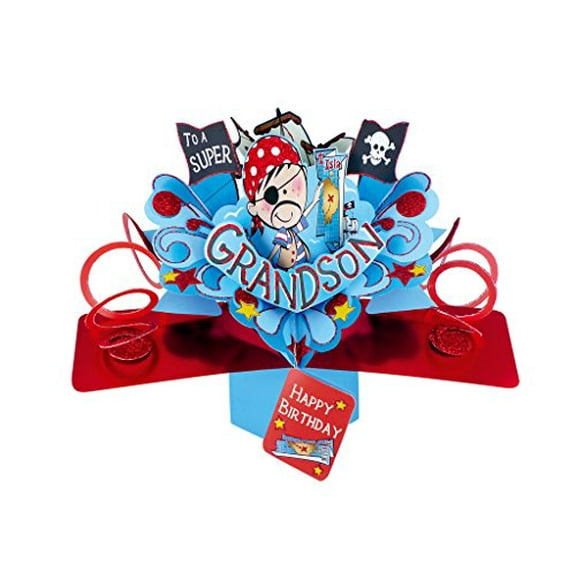 Second Nature Pop Ups Nature Pirate Grandson Pop Up Birthday Greeting Card - POP158, POP158A