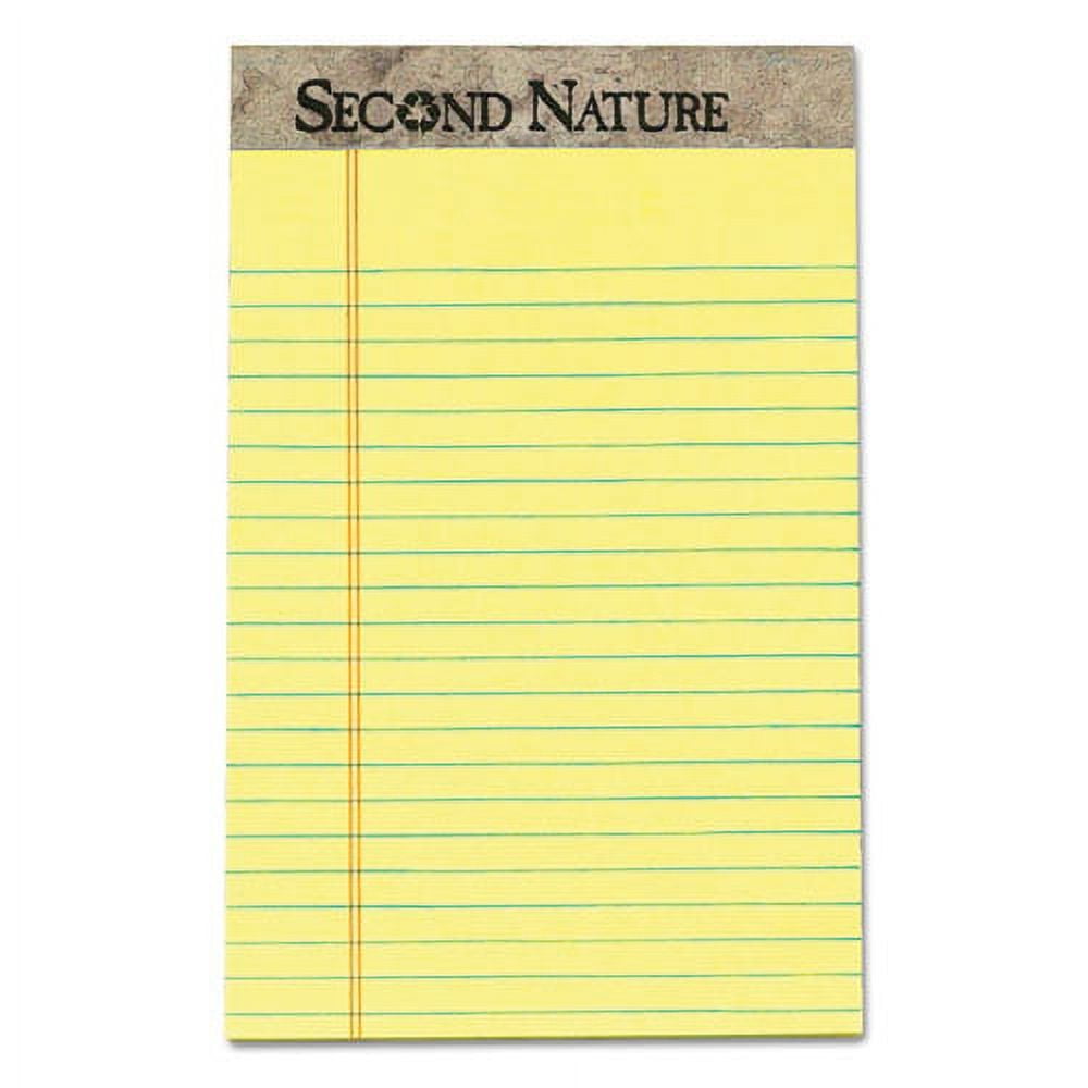 "Second Nature Recycled Ruled Pads, Narrow Rule, 50 Canary-Yellow 5 X 8 Sheets, Dozen | Bundle of 2 Dozen"