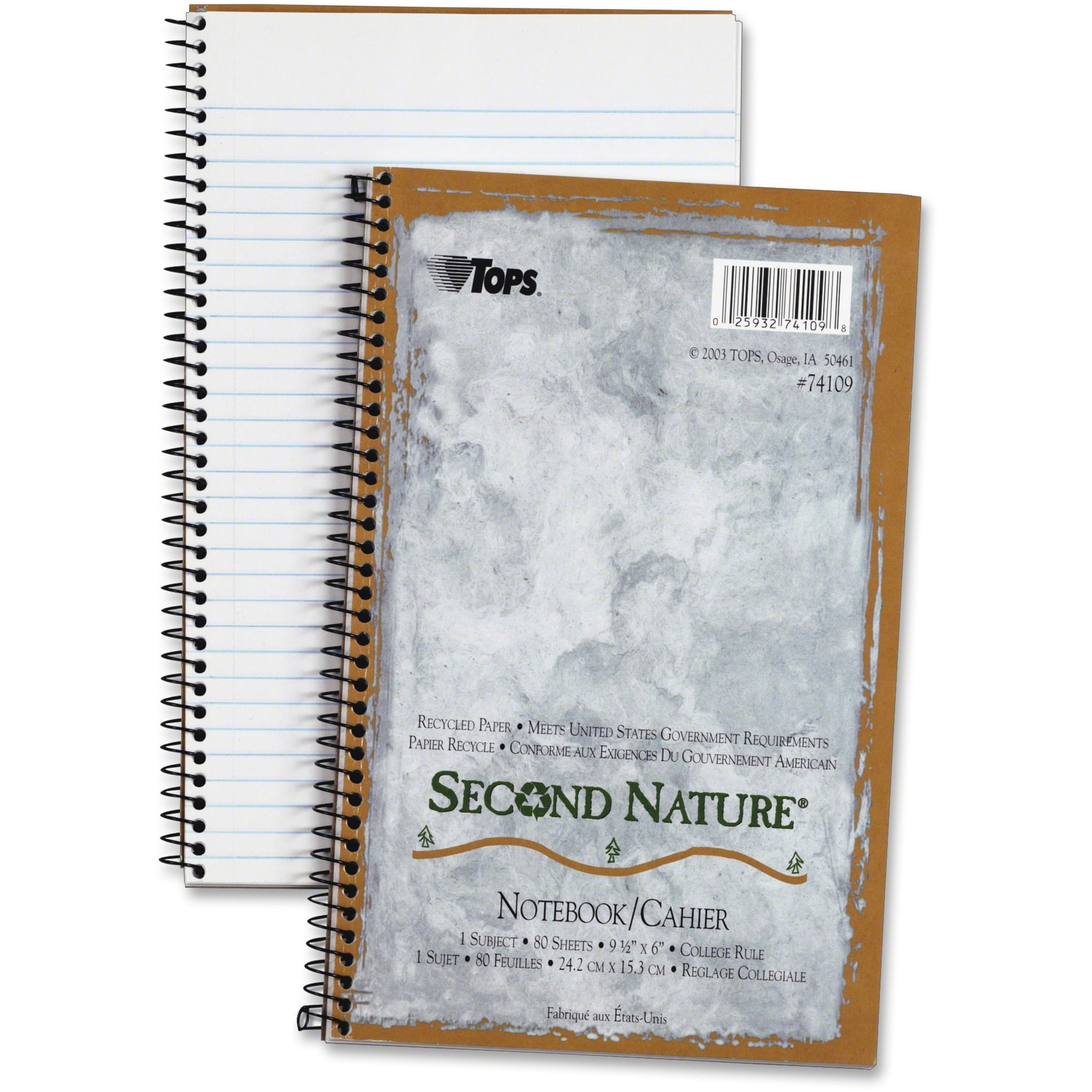 Second Nature Single Subject Wirebound Notebooks, Narrow Rule, Green Cover, (80) 8 x 5 Sheets Second Nature Single Subject Wirebound Notebooks, Narrow Rule, Green Cover, (80) 8 x 5 Sheets