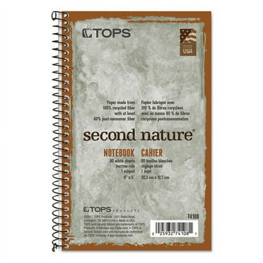 Second Nature Single Subject Wirebound Notebooks, Narrow Rule, Green Cover, 8 X 5, 80 Sheets | Bundle of 2 Each