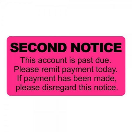 Second Notice Account Past Due Labels