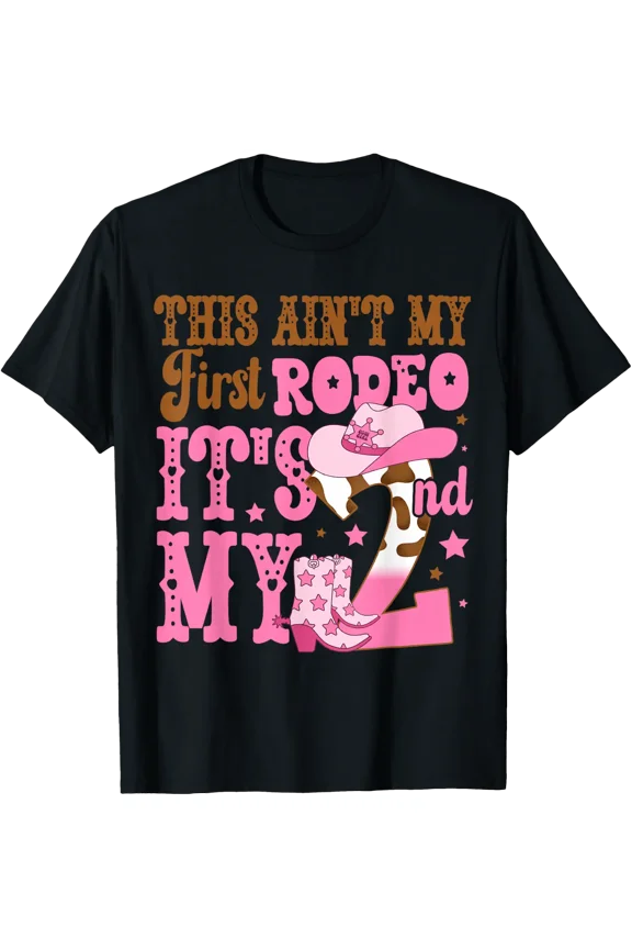 Second Rodeo Girl Birthday Western Outfit T-Shirt