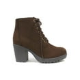 thumbnail image 1 of Second-S Tobacco Brown Soda Women Ankle Combat Boots High Heels Lace Up Side Zipper Booties 11, 1 of 4