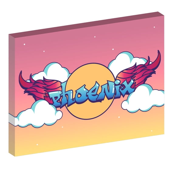 Second Story Collection, Phoenix 30x40 Graffiti-Style Gallery Wrapped Canvas