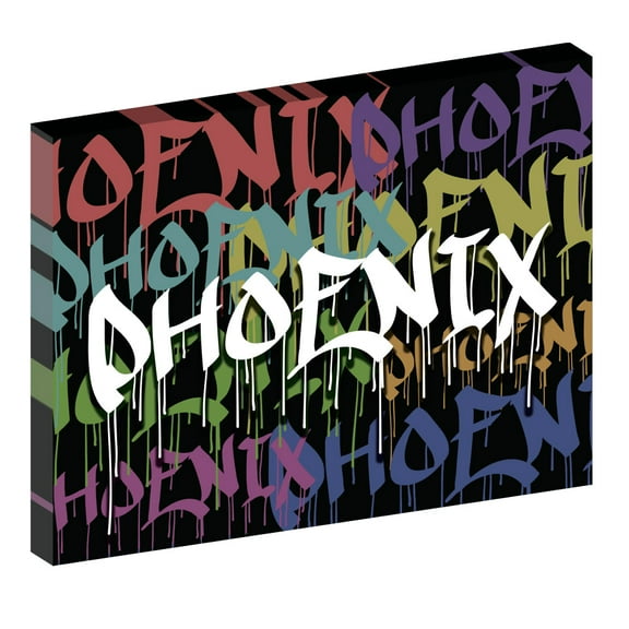 Second Story Collection, Phoenix 30x40 Graffiti-Style Gallery Wrapped Canvas