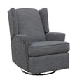 thumbnail image 1 of Second Story Home Hemingway Upholstered Wingback Swivel Gliding Recliner- Dark Gray, 1 of 5