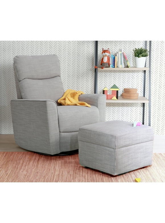 Second Story Home Soho Upholstered Comfort Ottoman- Gray