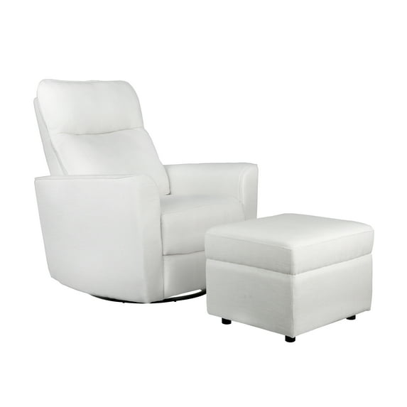 Second Story Home Soho Upholstered Comfort Ottoman- White