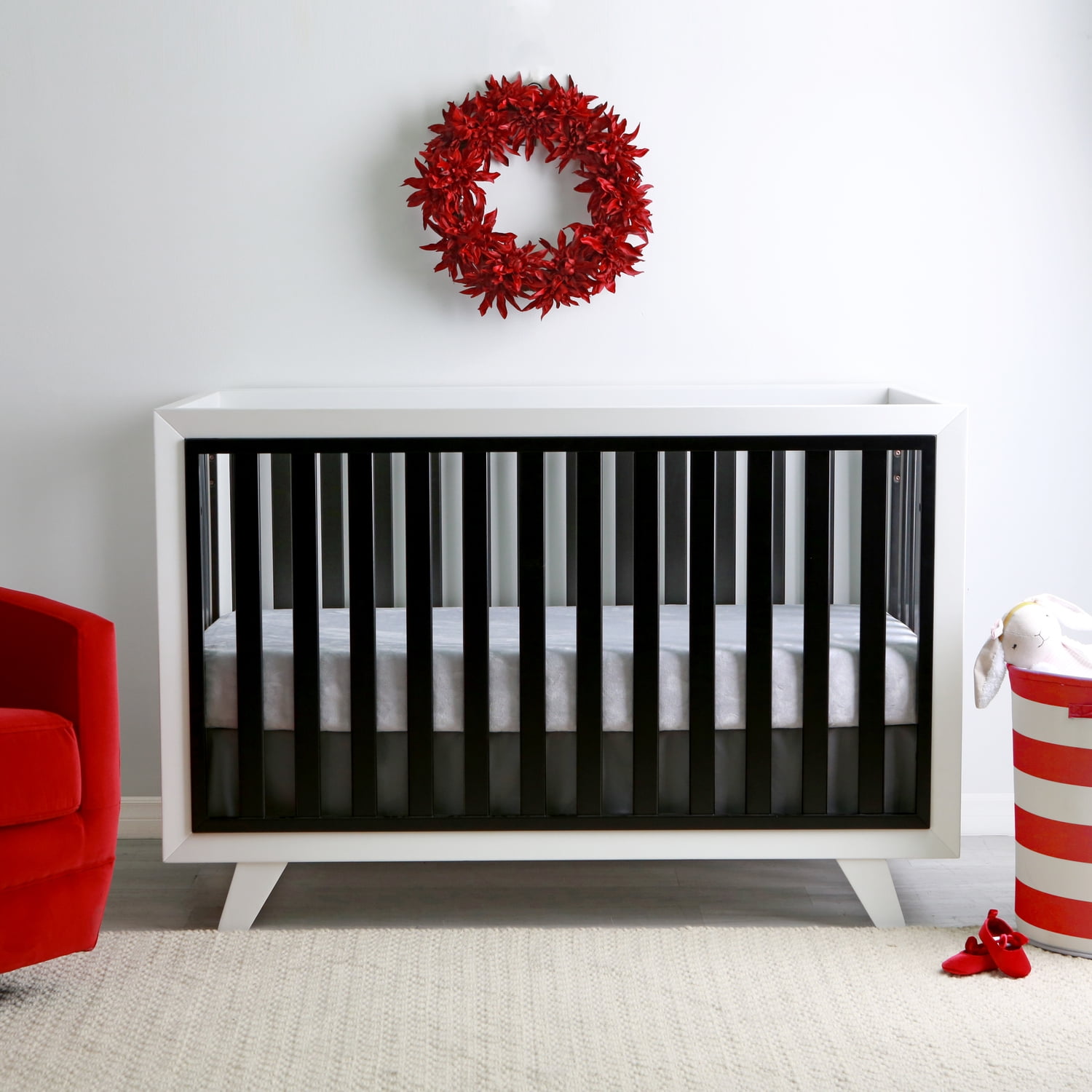 Second Story Home Wooster Convertible Crib, Black & White