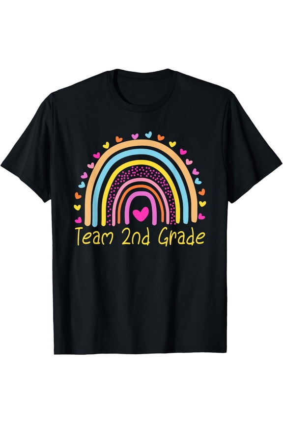 Second Team 2nd Grade Teacher Rainbow T-Shirt