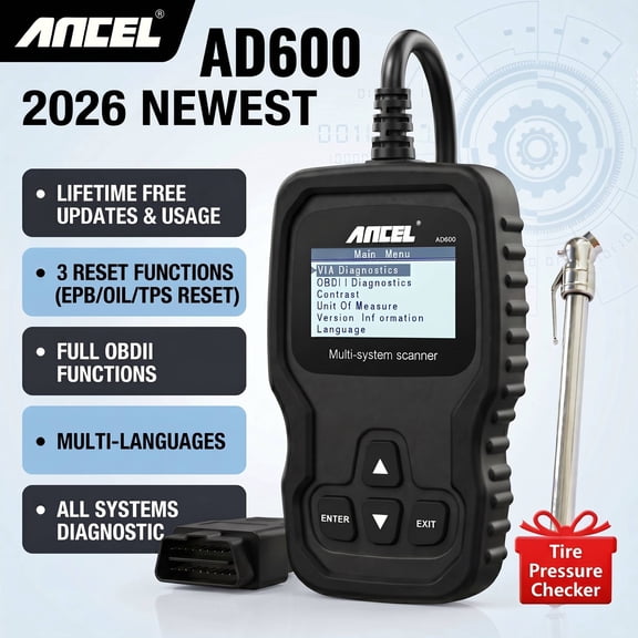 [Second-hand]ANCEL Car OBD2 Scanner Code Reader for VW+Gift: T/i/r/e P/r/es/s/u/r/e G/a/u/g/e