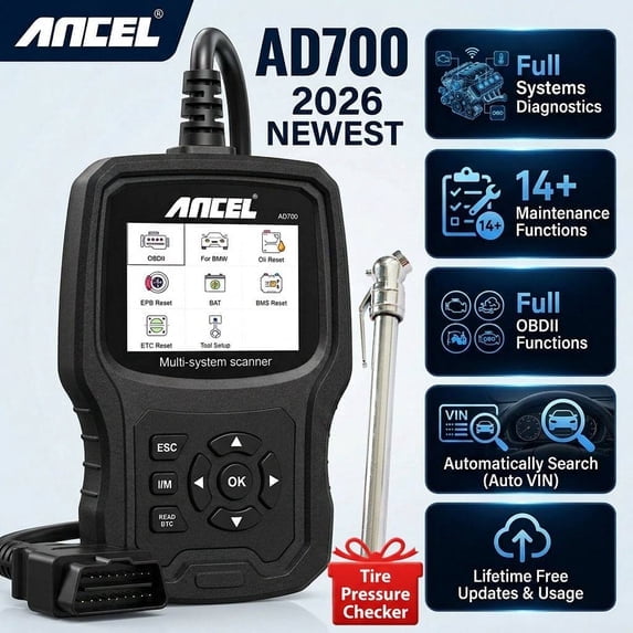 [Second-hand]ANCEL OBD2 Scanner for BMW +Gift: T/i/r/e P/r/es/s/u/r/e G/a/u/g/e
