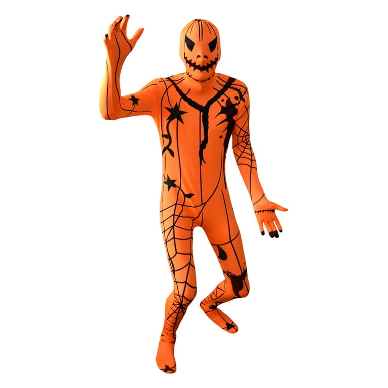 SecondSkin Full Body Spandex/Lycra Suit (S, Pumpkin) 