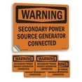 thumbnail image 1 of Secondary Power Source Generator Connected OSHA WARNING Vinyl Decal Label 7 Inch x 5 Inch - 5 Pack, 1 of 6