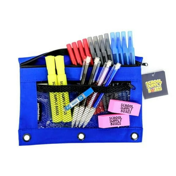 Secondary School Essentials Back to School Pencil Bag - 22 Pieces