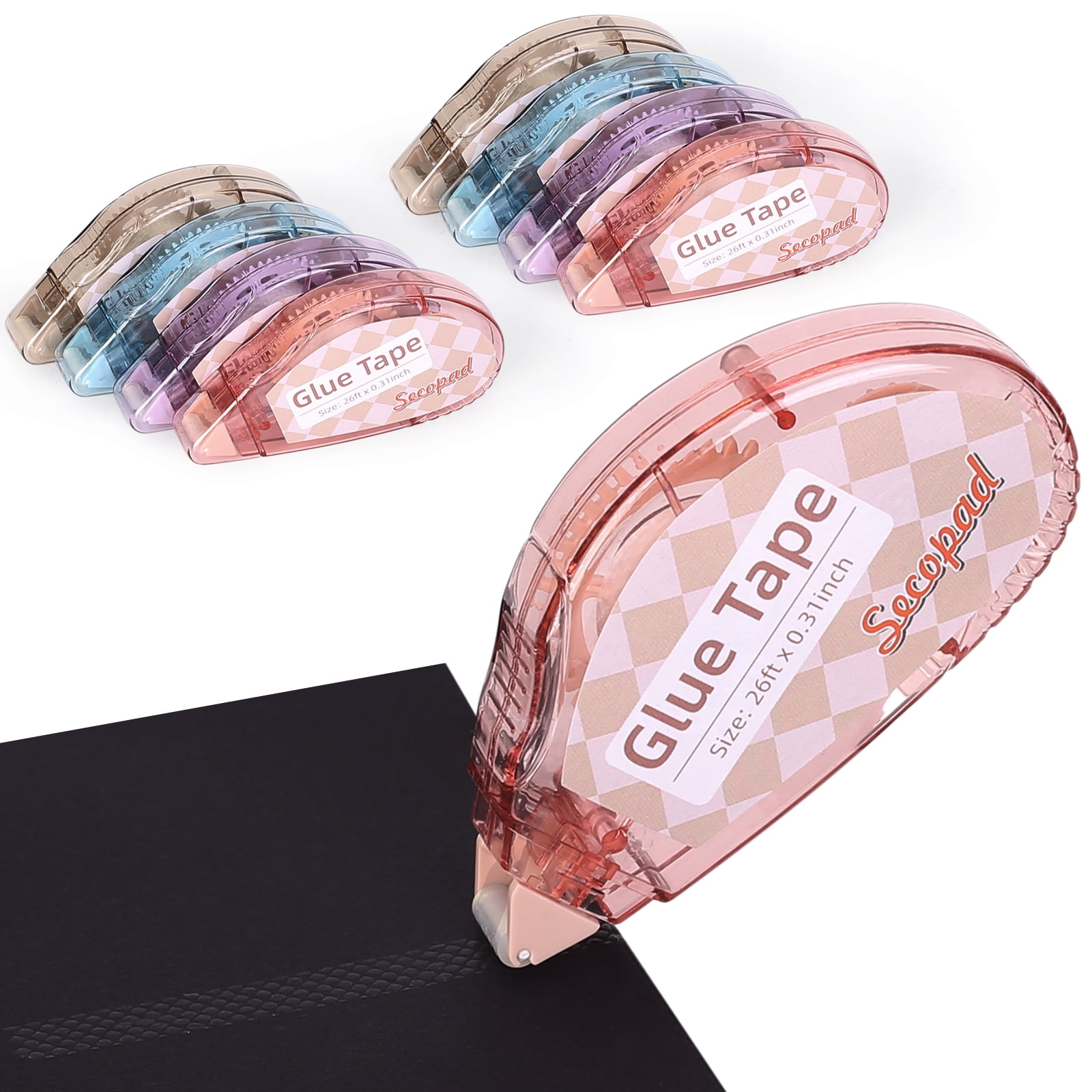 Secopad 8 Pack Double Sided Tape Roller for Crafts, Scrapbook Tape