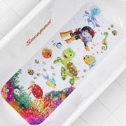 Bath Mat for Tub Non Slip, Machine Washable Anti Slip Cartoon Baby Bathtub Shower Mat with Drain Holes and Suction Cups