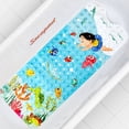 thumbnail image 1 of Bath Mat for Tub Non Slip, Machine Washable Anti Slip Cartoon Baby Bathtub Shower Mat with Drain Holes and Suction Cups for Toddler & Kids, 40 Inch x 16 Inch-Rectangular, Swimming Kids, 1 of 6