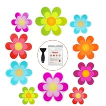 Secopad Bathtub Stickers Non-Slip, 10 PCS Safety Shower Treads Adhesive Bright Flowers Appliques