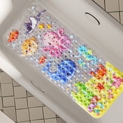 Secopad Kids Bath Mat for Tub Non Slip, 40 X 16 Inch Large Cartoon Anti Slip Toddler Baby Bath Mat