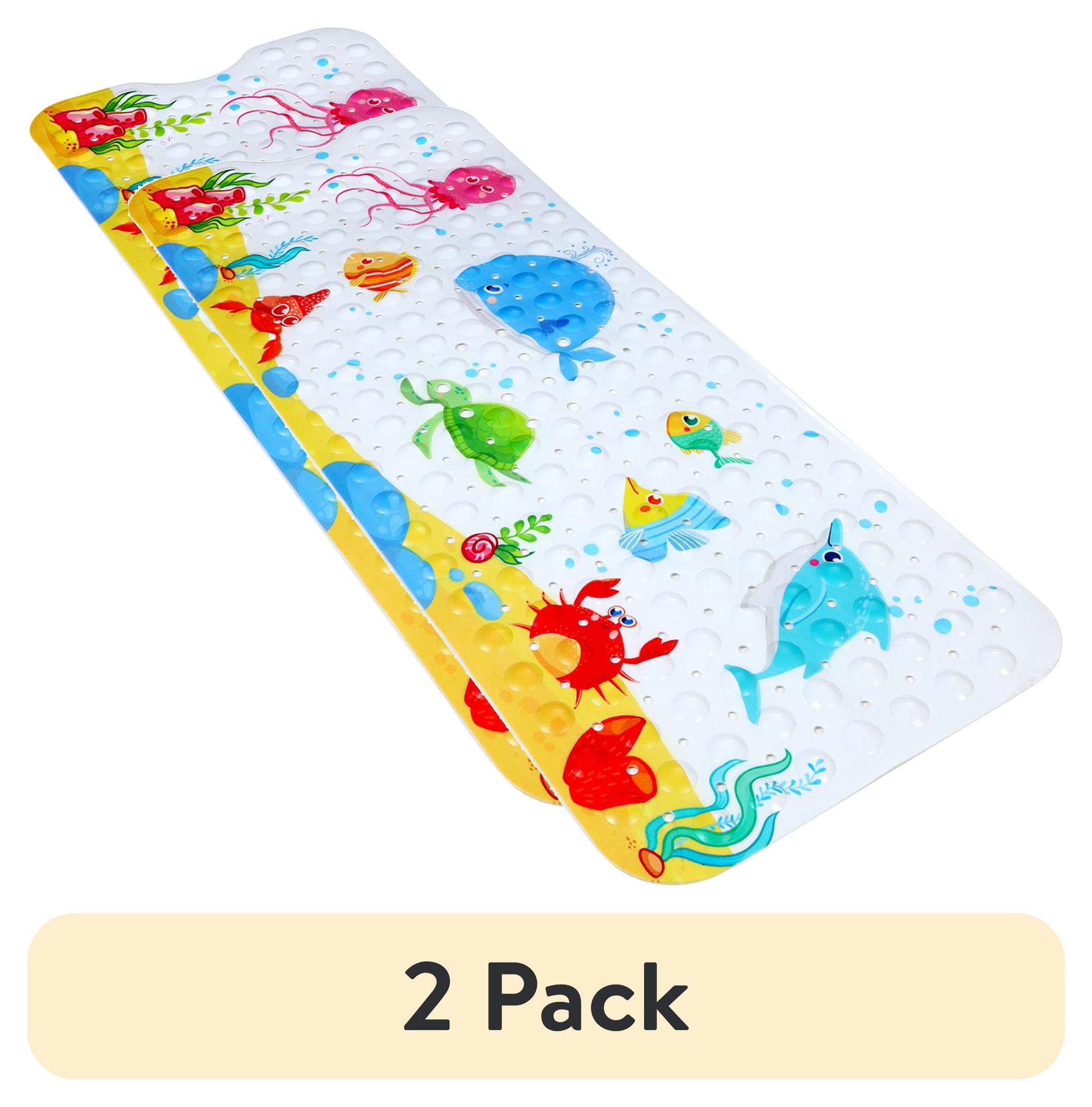 (2 pack) Secopad Kids Bath Mat for Tub Non Slip, 40 X 16 Inch Large ...