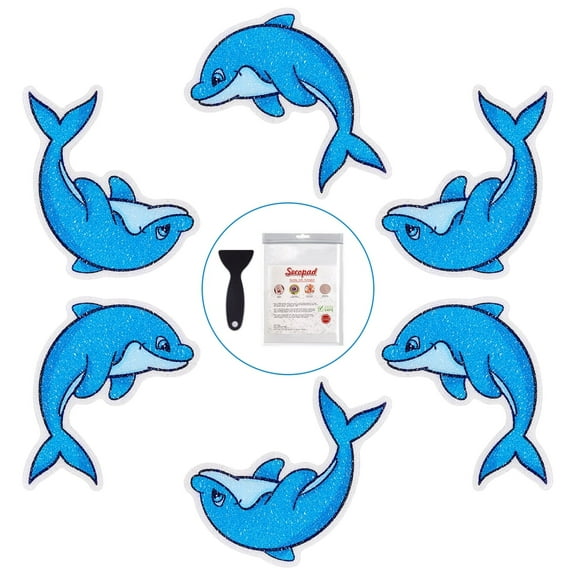 Secopad Non Slip Dolphin Bathtub Stickers, 20 PCS PEVA Adhesive Anti Slip Decal Threads