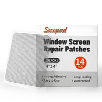 Secopad Screen Repair Kit, 14 PCS Window Screen Patch Repair Tape for Mesh Window Screen Door Repair, Strong Adhesive Fiberglass Screen Repair, 4" x 4" Black/Grey