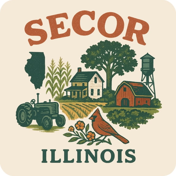Secor Illinois Keepsakes Souvenir Vinyl Sticker – Destination Travel Keepsake Collectible (3-Inches Wide)