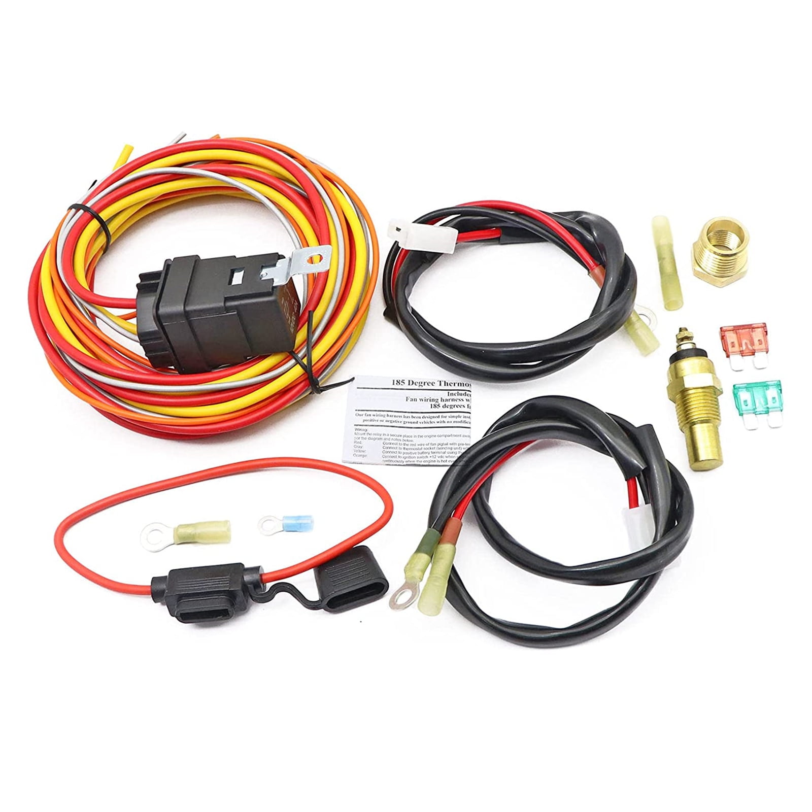 SecosAutoparts Champion Cooling 180 Degree 40amp Electric Fan Relay Kit ...