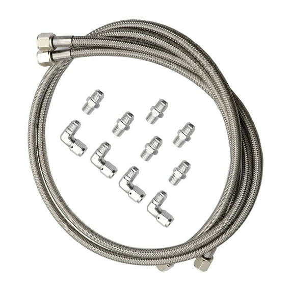 SecosAutoparts Transmission Cooler Hose Line Kit Braided Compatible with Chevy Compatible with Ford GM GMC Compatible with Buick Compatible with Cadillac