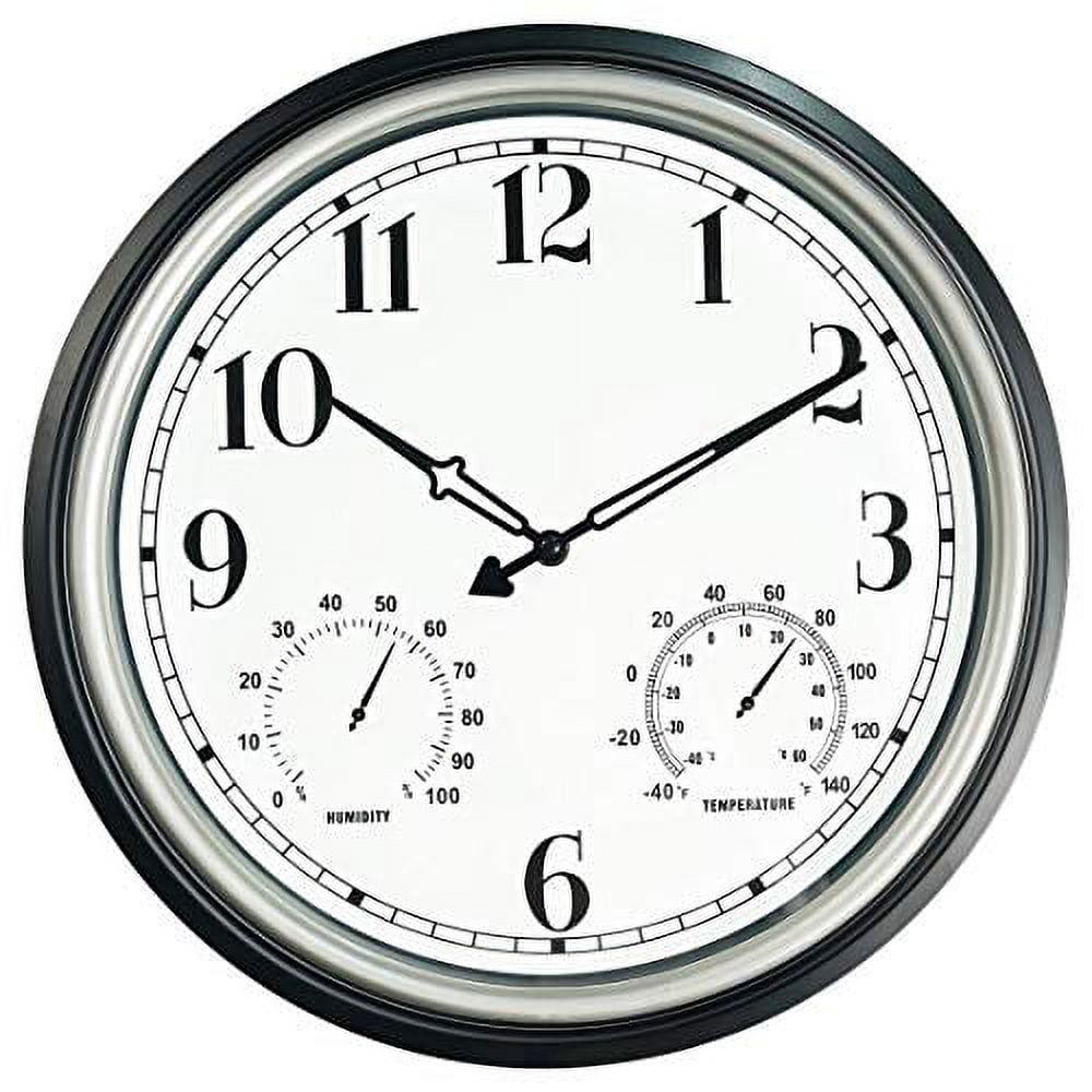 SecreShow 16 Inch Large Indoor Outdoor Wall Clock,Waterproof Non