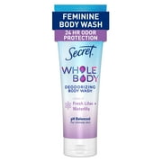 Secret Feminine Wash 24 HR Deodorizing Body Wash for Women, Lilac & Waterlily, 7oz