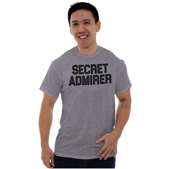 Secret Admirer Funny Valentines Day Plus Size Crewneck Graphic Tee Shirt Brisco Brands 2X