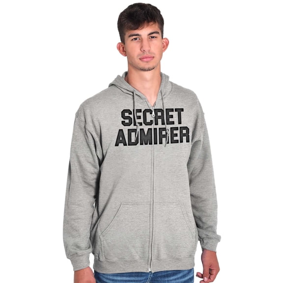 Secret Admirer Funny Valentines Day Zip Up Hoodie Men's Women's Brisco Brands S