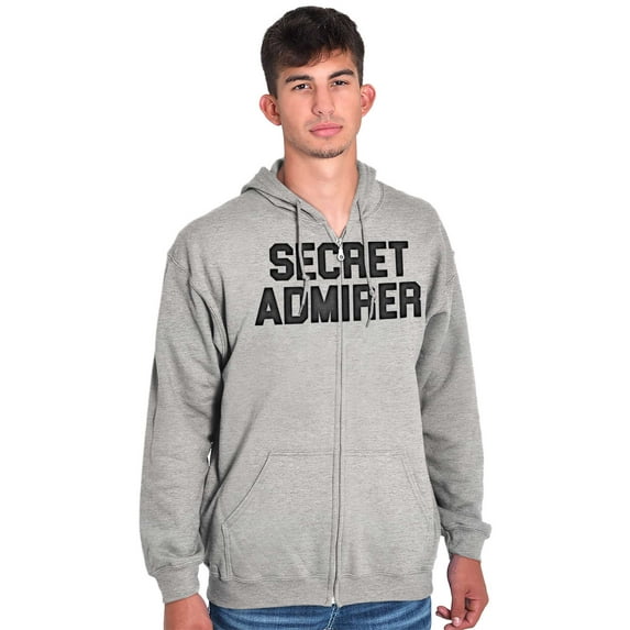 Secret Admirer Funny Valentines Day Zip Up Hoodie Men's Women's Brisco Brands S