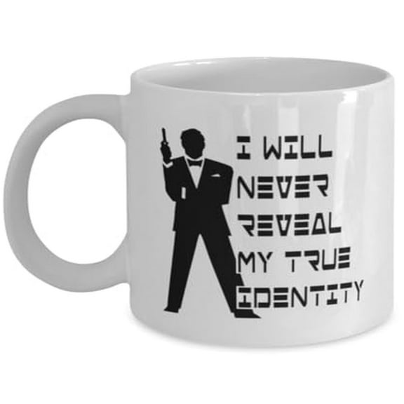 Secret Agent 11 oz Coffee Mug - Fun Secret Identity Message White Ceramic Gift